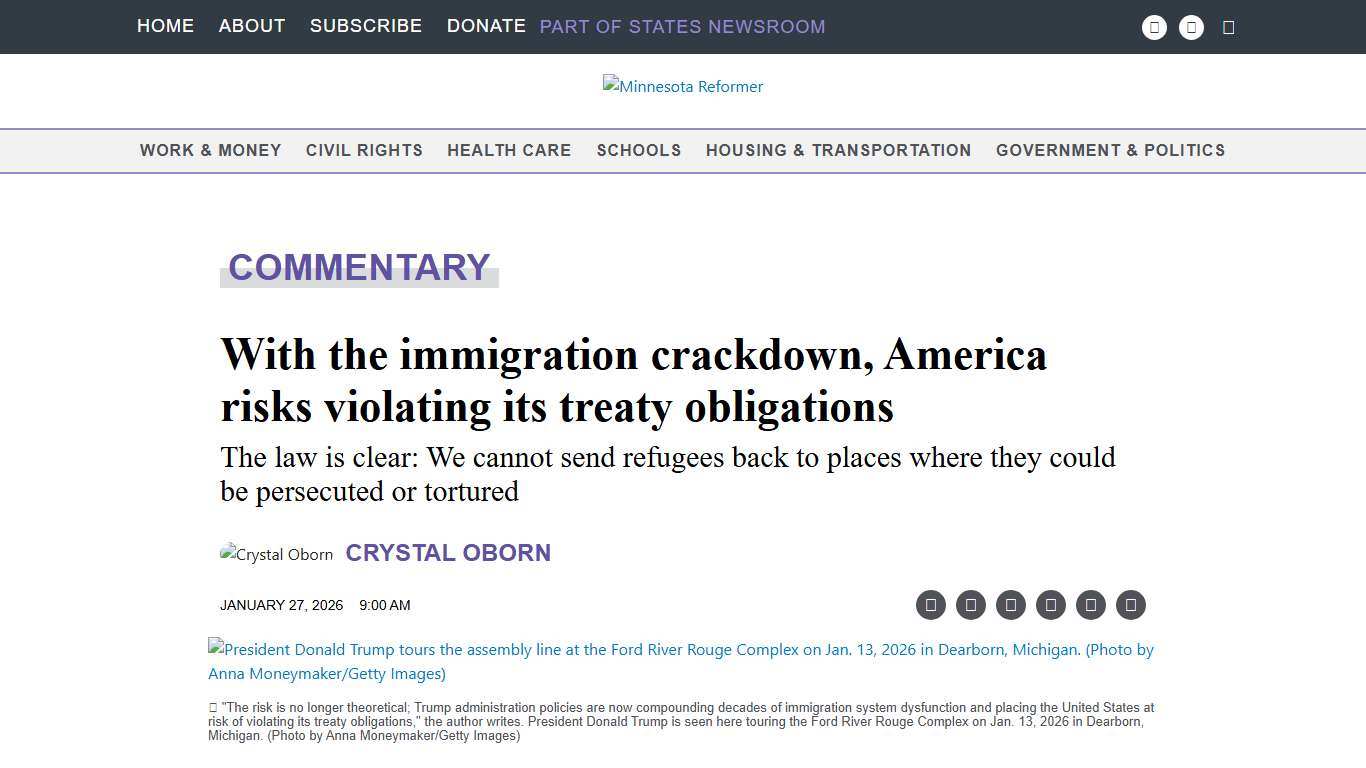With the immigration crackdown, America risks violating its treaty obligations • Minnesota Reformer